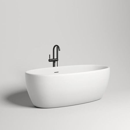 Ванна, Salini, LUCE, ширина, мм-1700, глубина, мм-860, высота, мм-585, водоизмещение (л)-347, тип установки-отдельностоящий, форма-овальная, сифон, интегрированный слив-перелив-в комплекте, донный клапан "Click-Clack" цвет-белый, материал-S-Stone (искуств, артикул 100121M