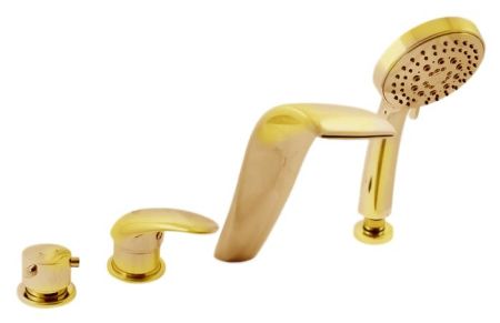 Смеситель на борт ванны Rav Slezak Dunaj D461.5PZ золотой, артикул D461.5PZ