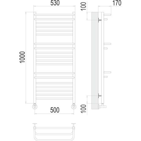Полотенцесушитель водяной Terminus Орион П18 50х100, артикул 4670078529756