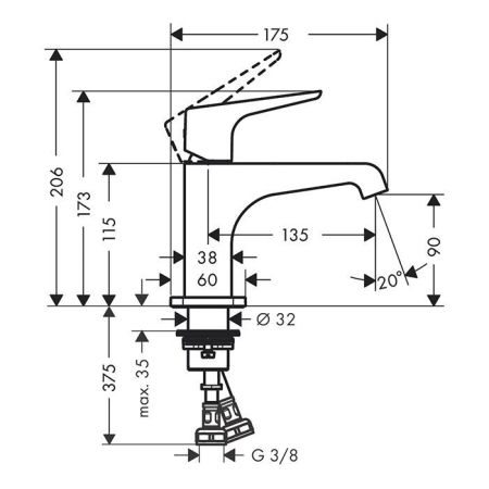 AX Citterio E Смеситель для раковины 90, цвет шлифованная медь, артикул 36112950