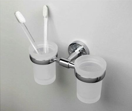 Стакан для зубных щеток WasserKRAFT Isen K-4028D двойной Хром, артикул K-4028D