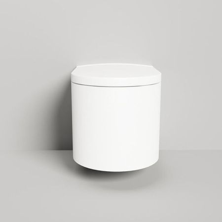 Унитаз, Salini, Gemelli, безободковый (с открытым смывным краем), тип установки-подвесной, ширина, мм-410, глубина, мм-530, высота, мм-420, материал-S-Stone/внутренняя керамическая основа, сиденье-в комплекте, с микролифтом, без креплений, цвет-белый мато, артикул 240121KM