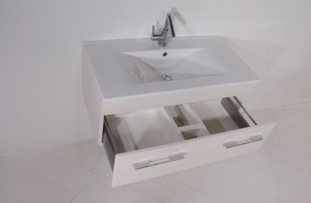 Тумба с раковиной SanVit Квадро Lux 100 kkvad100 в цвете Ral подвесная Шоколад, артикул kkvad100