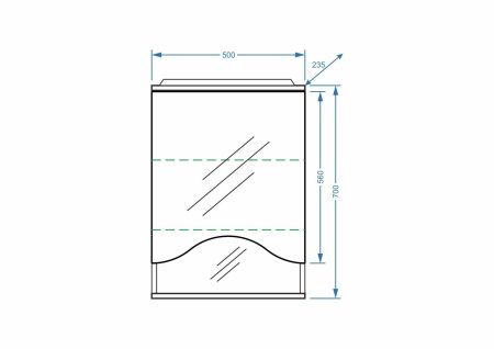 Зеркало-шкаф "Лиана 50/С", правое, артикул SP-00000036