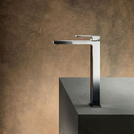 Fantini Mint Смеситель для раковины, 1 отв., без донного клапана, излив 165мм, цвет: хром