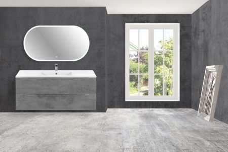 База под керамическую раковину Mia 1200 подвесная, 2 выкатных ящика soft close, Beton, артикул VMC-2MC120BT