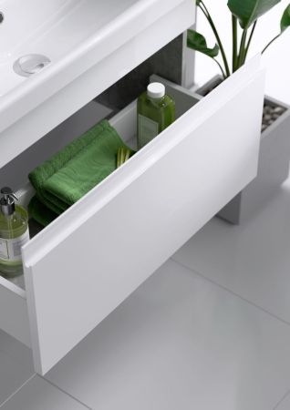 Smart Тумба под умывальник подвесная , цвет бетон светлый SRT0108BS, ТМ «AQWELLA», артикул SRT0108BS