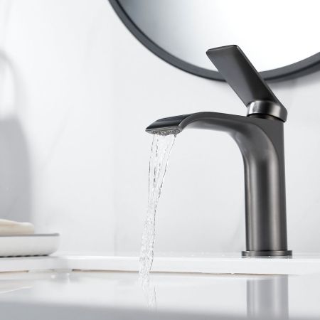 Смеситель для раковины Shevanik S4101T, оружейная сталь