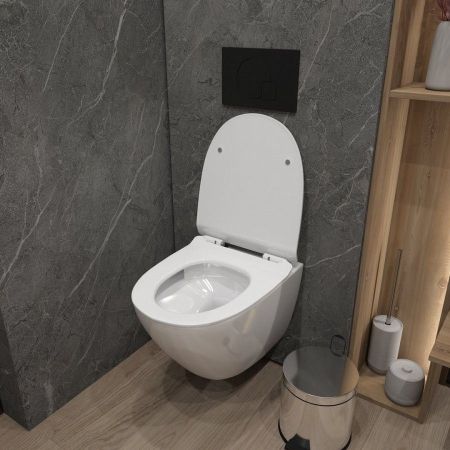 Унитаз подвесной Maretti Elena безободковый с микролифтом, EA10PBM93-844, белый, артикул EA10PBM93-844