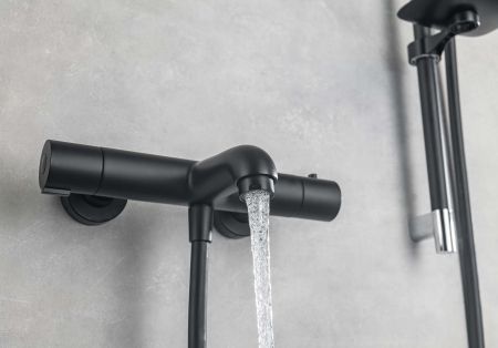 Термостатический смеситель для ванны AQUATEK, матовый черный AQ1043MB, артикул AQ1043MB