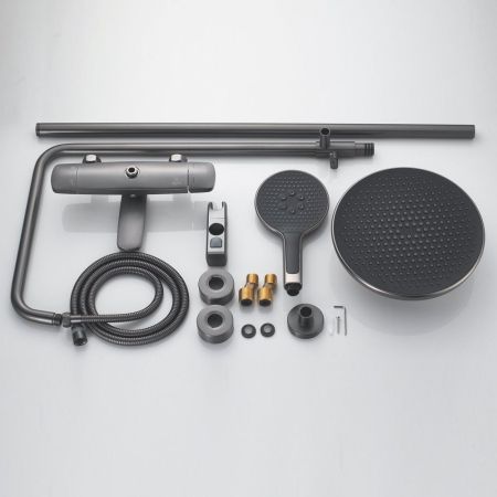 Душевая система Rose R3936T, оружейная сталь, артикул R3936T