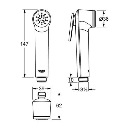 Лейка для гигиенического душа Splenka S460.01, хром