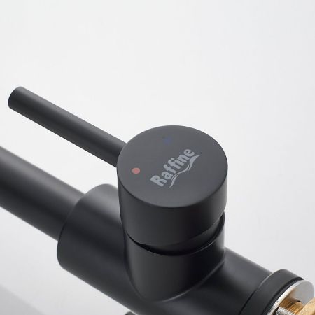 Смеситель для кухни с подключением фильтра воды Raffine F118H, черный