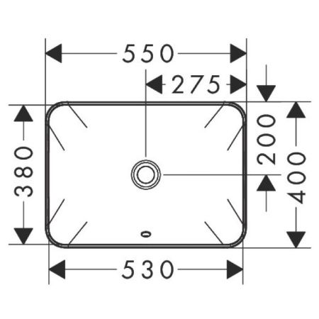 Раковина, Hansgrohe, Xuniva Q, ширина, мм-550, глубина, мм-400, высота, мм-175, тип установки-встраиваемый, отверстия для смесителя-отсутствуют, с переливом, материал-керамика, цвет-белый, артикул 60158450