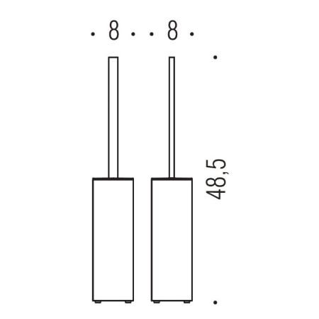 Colombo Look Туалетный ершик, напольный, цвет: PVD графит матовый, артикул B1606.GM
