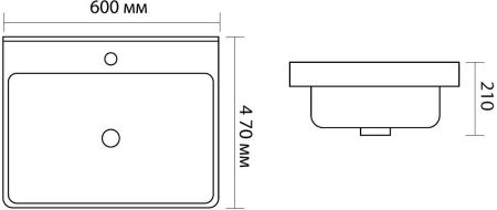 Раковина Aquanet Ирис 60 черная матовая