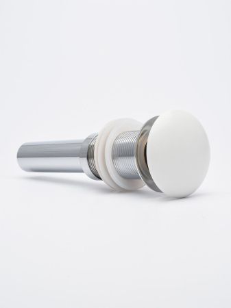 AQM7002-0MW Донный клапан без перелива, керамическая накладка, цвет белый матовый, артикул AQM7002-0MW