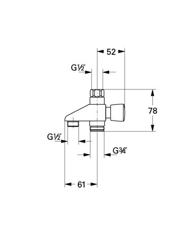 Переключатель-разветвитель GROHE, хром (29736000), артикул 29736000