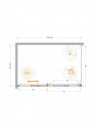 Душевой уголок CEZARES PLANE-AH-1 арт. PLANE-AH-1-140/100-C-CR, артикул PLANE-AH-1-140/100-C-CR