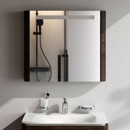 M30MCL0801TF Sensation, зеркало, зеркальный шкаф, левый, 80 см, с подсветкой, табачный дуб, текстур M30MCL0801TF Sensation, зеркало, зеркальный шкаф, левый, 80 см, с подсветкой, табачный дуб, текстур