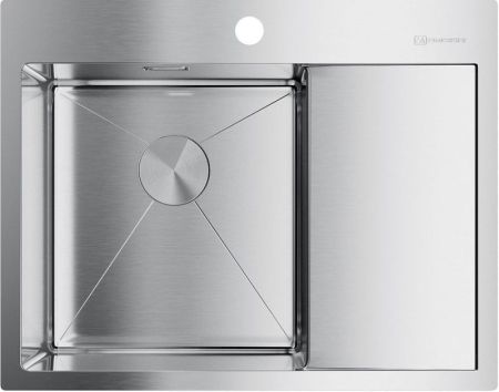 Мойка, OMOIKIRI, Akisame, с крылом, чаша слева, ширина, мм-650, глубина, мм-510, высота, мм-200, тип установки-встраиваемый, отверстия для смесителя-1, с переливом, сифон и донный клапан с декоративной накладкой в комплекте, материал-нержавеющая сталь, кр, артикул 4973058