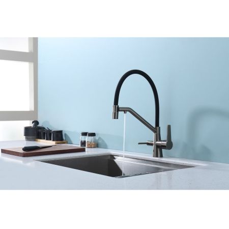 Смеситель для кухни с подключением фильтра Raglo R80.62.09, графит, артикул R80.62.09