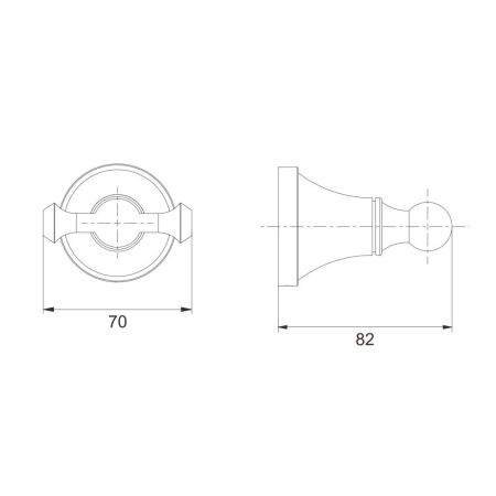 Крючок для ванной комнаты двойной Rose RG1921H, черный