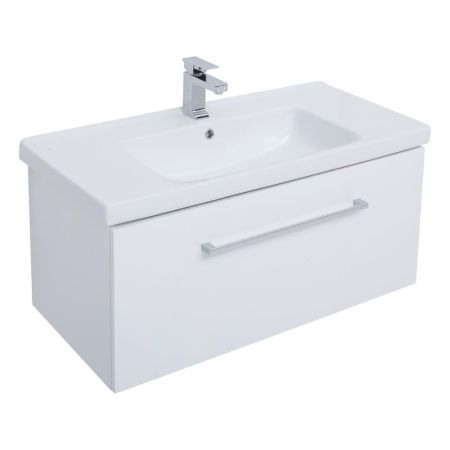 Тумба с раковиной подвесная Dreja Big Inn 100 см, белый, артикул 77-0205W-com