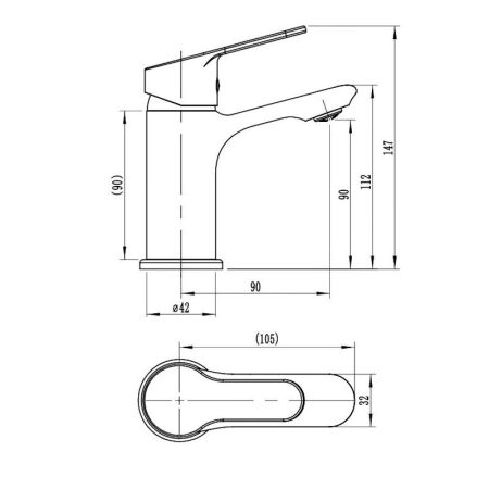 Смеситель для раковины Voda AQ26M, хром