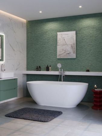 Ванна из искусственного камня Solid Surface 1700x800x575, BELBAGNO BB-ETNA-170-80-58-SSB, артикул BB-ETNA-170-80-58-SSB