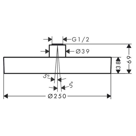 HG Rainfinity Верхний душ, d=250мм, 1 jet, потолочный держателем, цвет: хром, артикул 26228000
