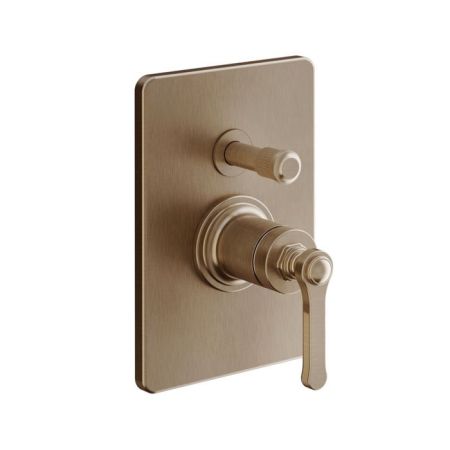 GESSI VENTI20 Смеситель встраиваемый, однорычажный, с переключателем на 2 положения, внешняя часть, цвет Copper Brushed PVD