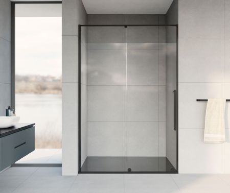 Душевая дверь Arno VPS-1A120CLB, 1200, черный, стекло прозрачное, артикул VPS-1A120CLB