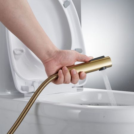 Гигиенический душ со смесителем Shevanik S4105G-1, золотой сатин