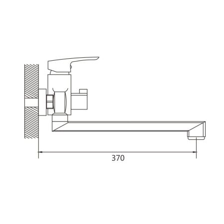 Смеситель для ванны Shevanik S8522T, оружейная сталь