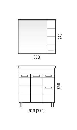 Тумба "Денвер 80 Z2", Сомо 80 / Фостер 80 / Фостер 80 П, артикул SD-00000531