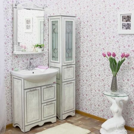 Тумба для раковины Sanflor Адель 65 Н0000000555 Белая с патиной Серебро Тумба для раковины Sanflor Адель 65 Н0000000555 Белая с патиной Серебро