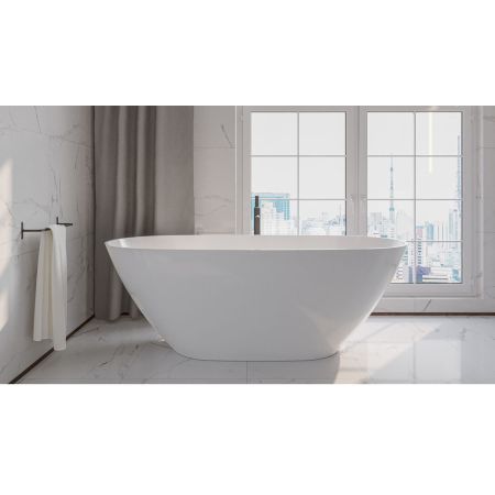 Ванна WHITECROSS Onyx D 160x75 (белый глянец) иск. камень, артикул 0207.160075.100