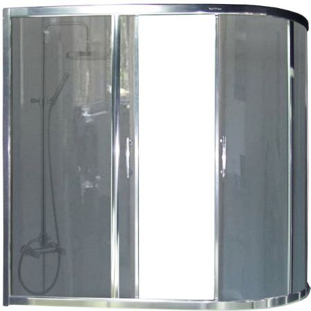 Шторка на ванну Royal Bath Azur RB150AZUR-G 150 профиль Хром стекло серое