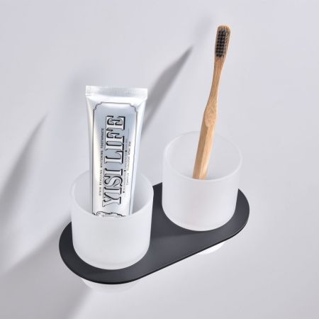 Стакан для ванной комнаты двойной Raglo R300.08.06, черный