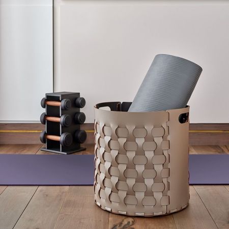 ADJ Круглая корзина Bottega, D40xH40 см., цвет: капучино/шоколад, артикул 1050.04/06