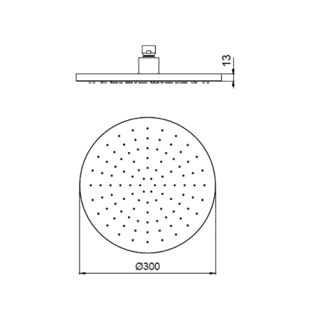 ALMAR ROUND Верхний душ  круглый, 300 мм, латунь, цвет хром, артикул E044040.CR