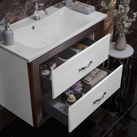 Тумба с раковиной Карат 100 Opadiris Белый/серебро, артикул 