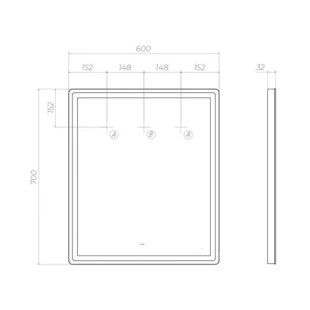 Зеркало VIGO Geometry Comfort 600, артикул 058
