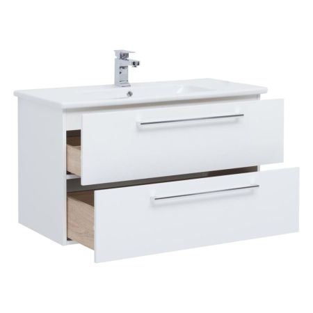 Тумба с раковиной подвесная Dreja Gio 100 см, белый, артикул 77-0105W-com