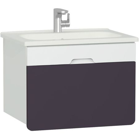 Тумба с раковиной Vitra D-Light 70 58133 подвесная Фиолетовая Белая матовая