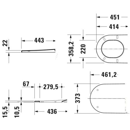 DURAVIT Bento Starck Box  Сиденье для унитаза съемное, с микролифтом, белый глянец/нерж сталь, артикул 0022490000