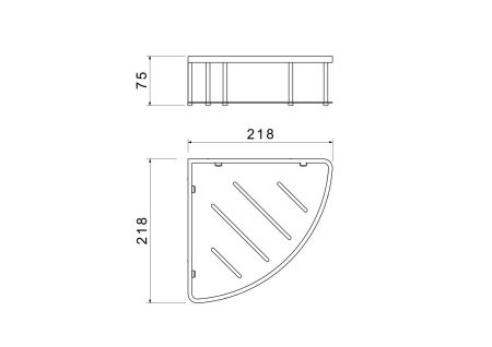 Угловая полка AQUATEK, матовый черный AQ4926MB