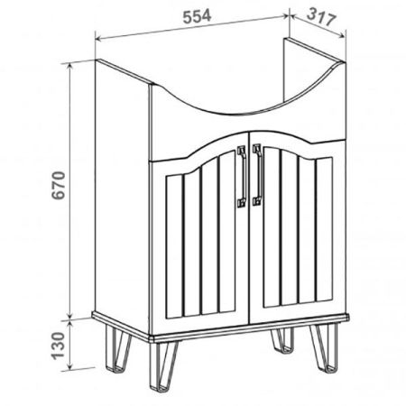 Тумба под раковину Runo Марсель 60 4620750028831 Белая