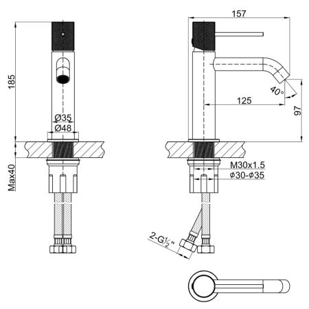 Смеситель Lemark Karelia для раковины (LMF-2012S-GM), артикул LMF-2012S-GM